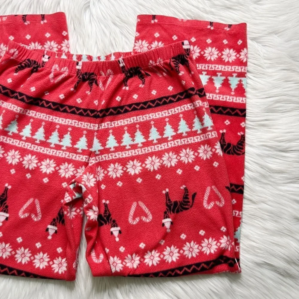 SO Fleece Cozy Christmas Pajama Pants Red Green & White Medium